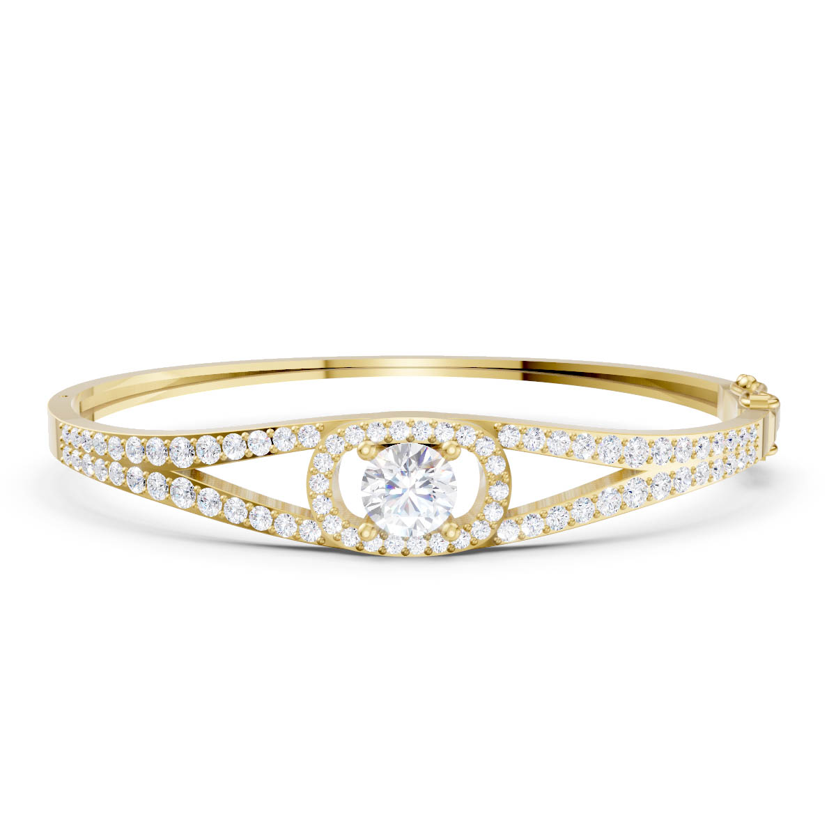Halo Diamond Split Bangle view 2