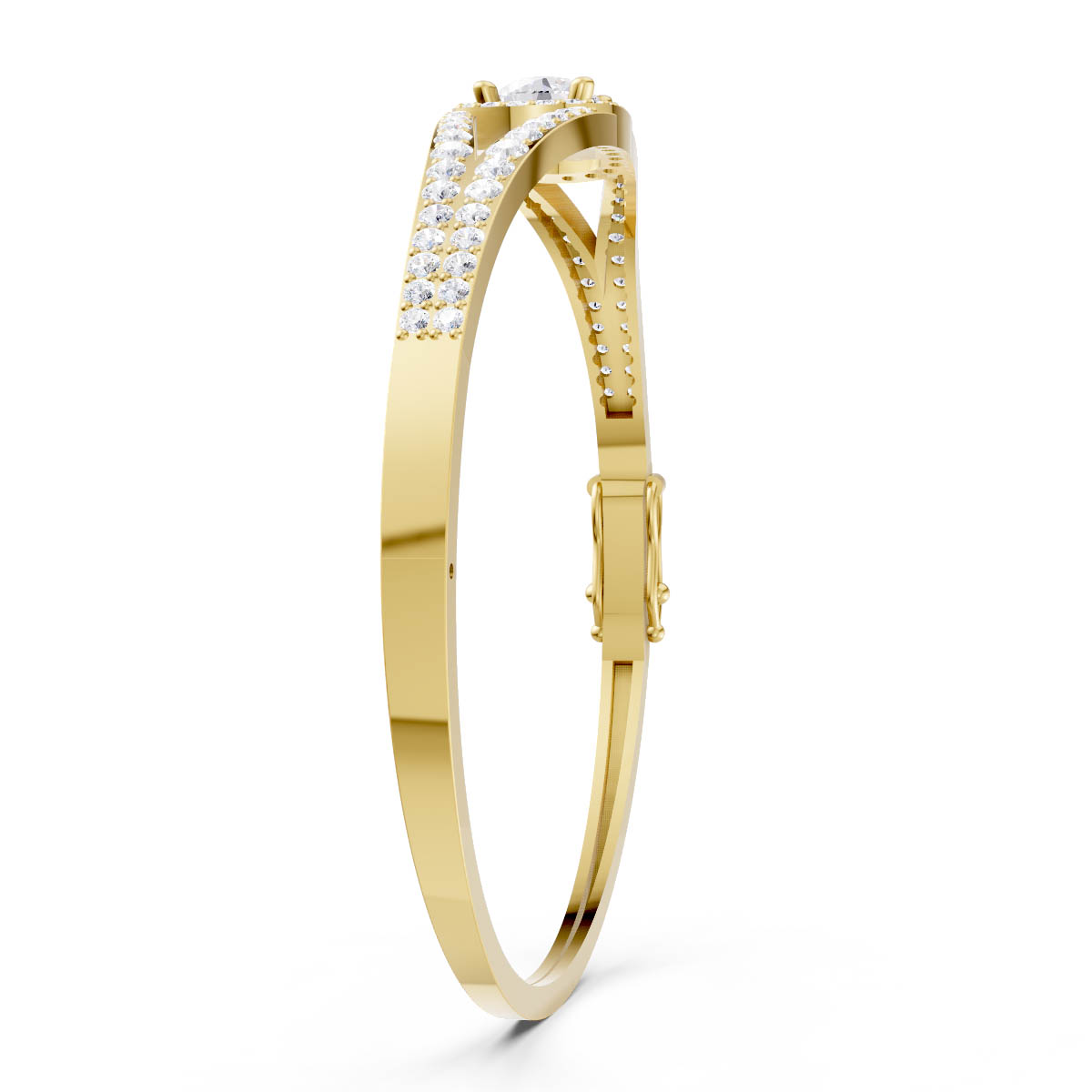 Halo Diamond Split Bangle view 3