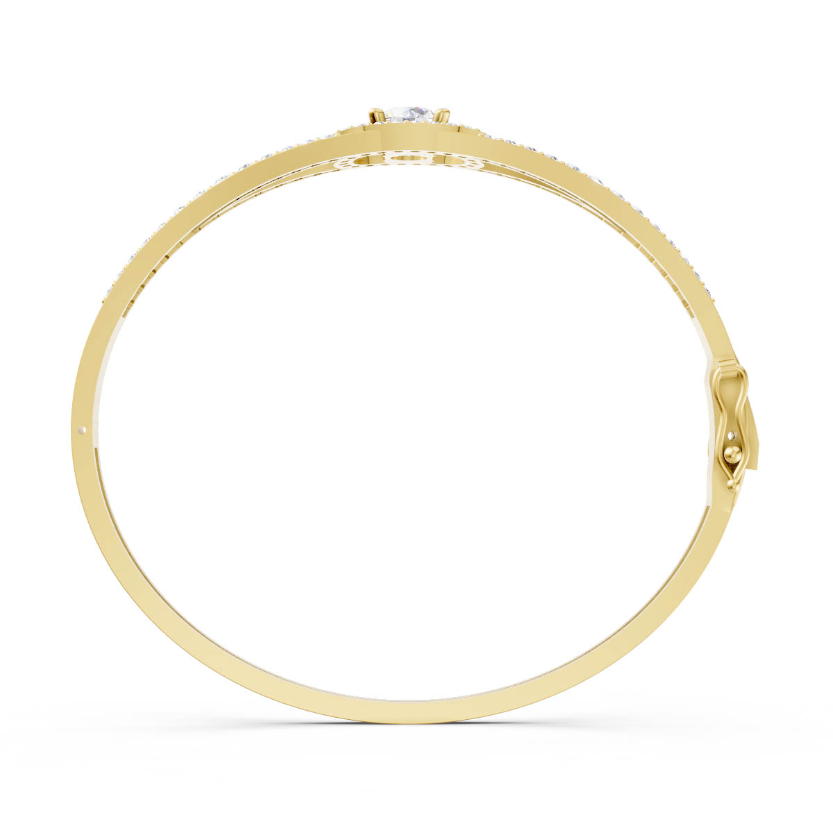Halo Diamond Split Bangle view 4