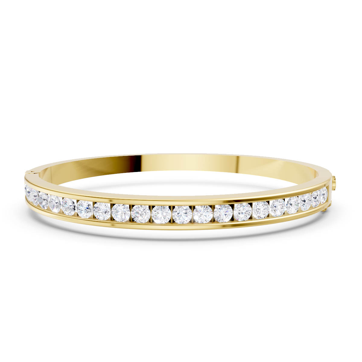 Channel Set Diamond Bangle view 2