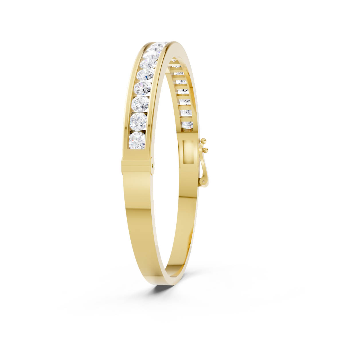 Channel Set Diamond Bangle view 3