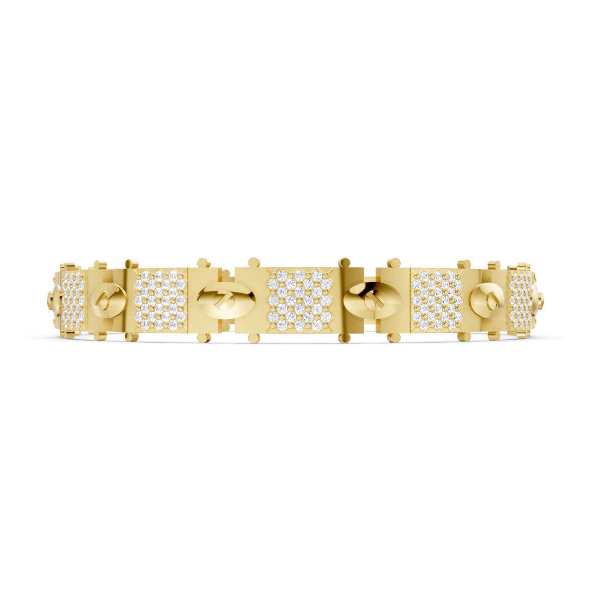 Sculpted Pavé Link Bracelet