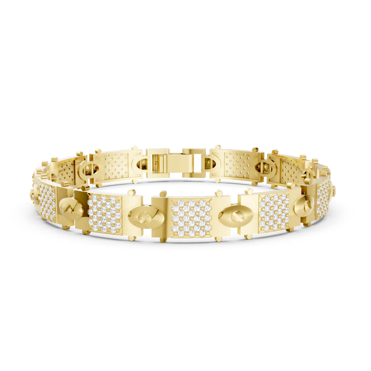 Sculpted Pavé Link Bracelet view 2