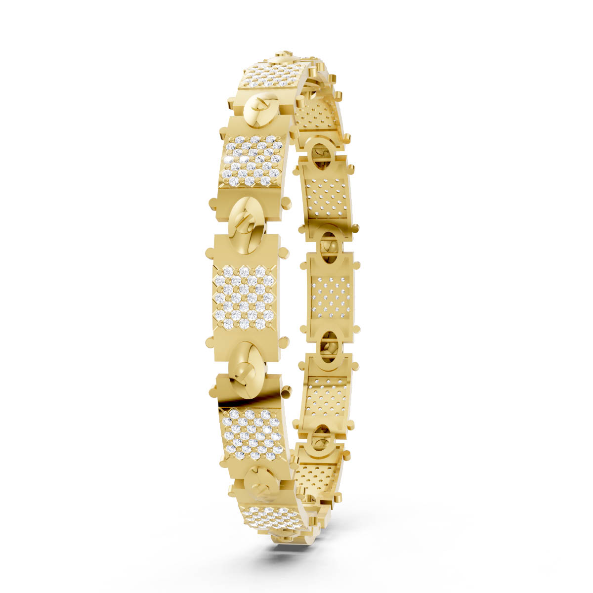 Sculpted Pavé Link Bracelet view 3