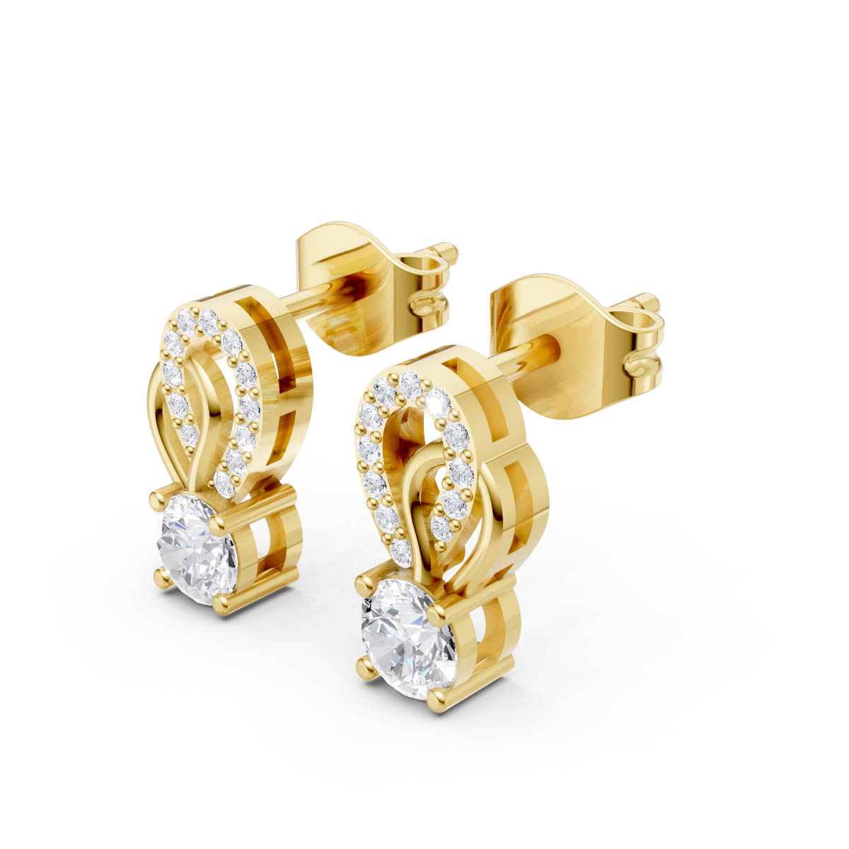 Golden Twirl Diamond Drops view 2