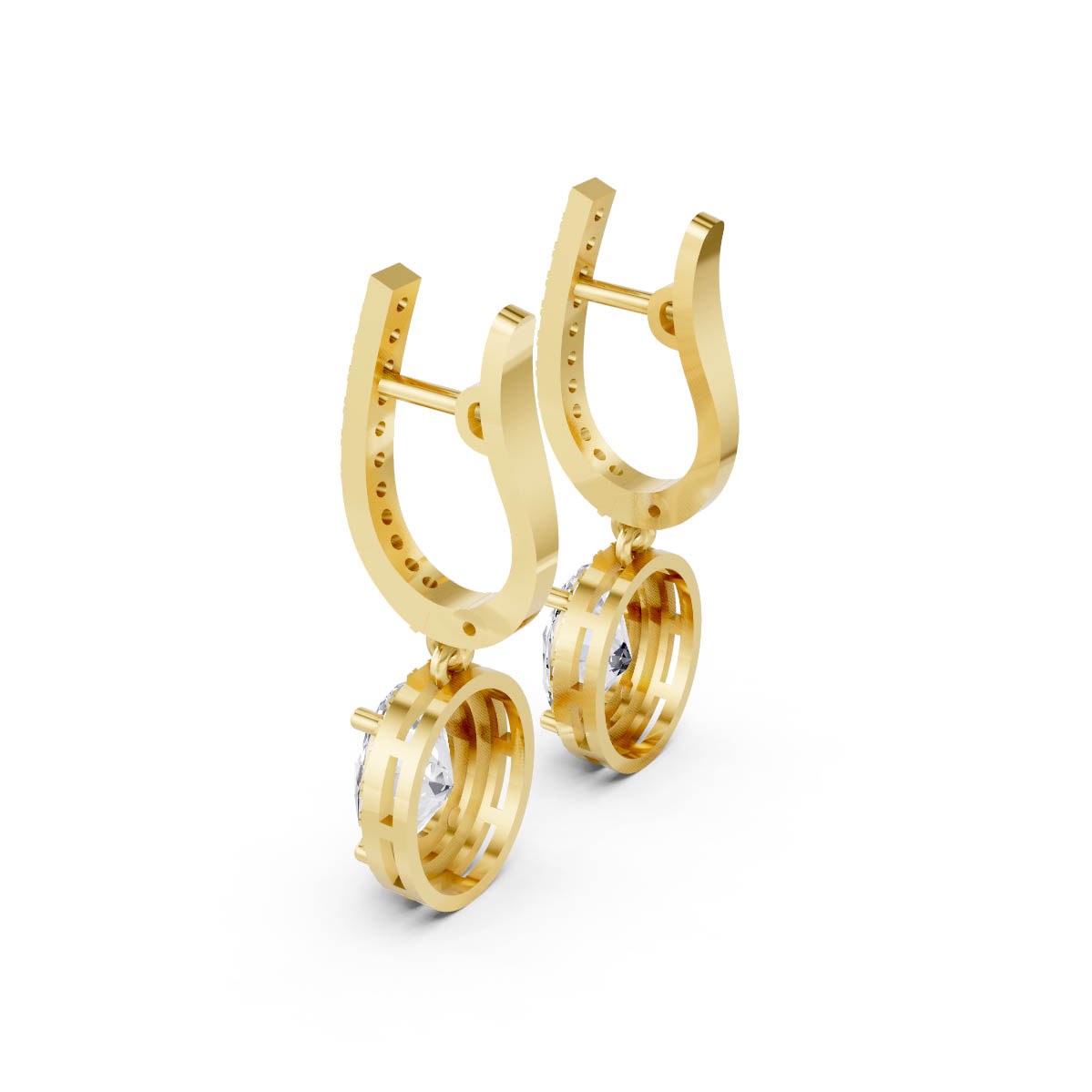 Oval Halo Drop Earrings view 3