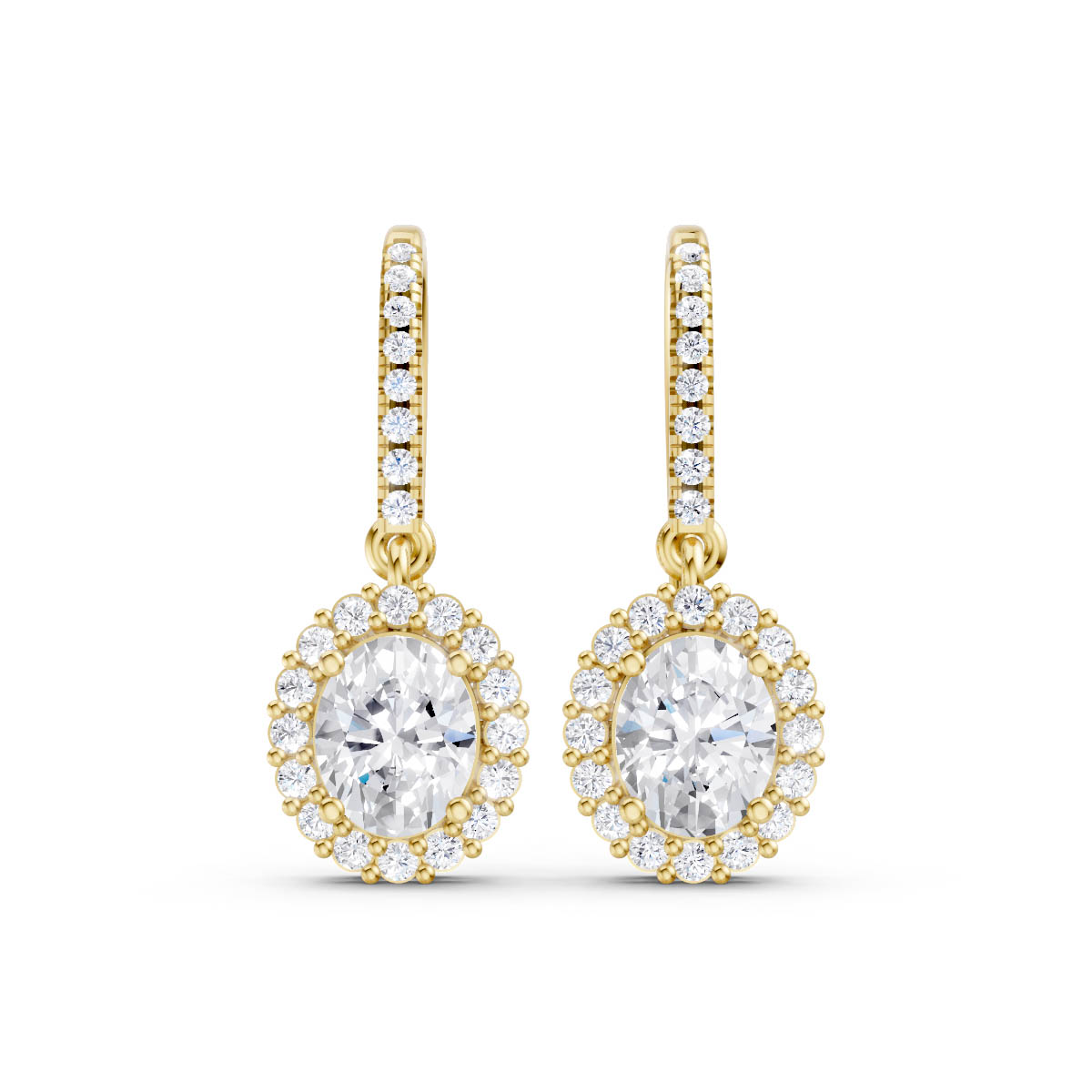 Vintage Oval Halo Drops