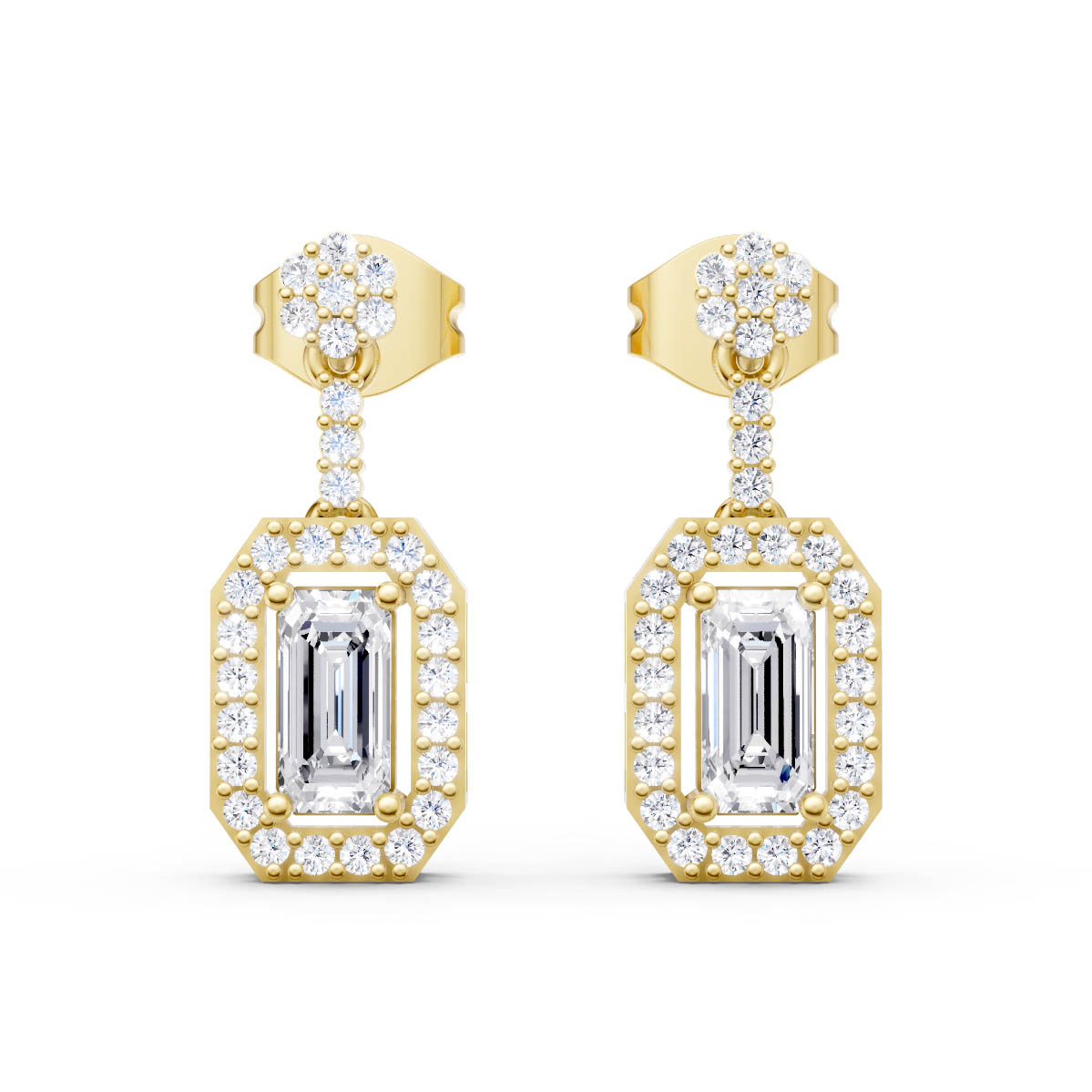 Emerald Cut Geometric Drops