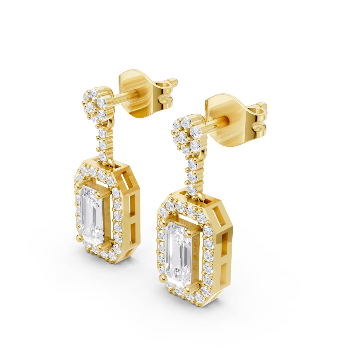 Emerald Cut Geometric Drops view 2