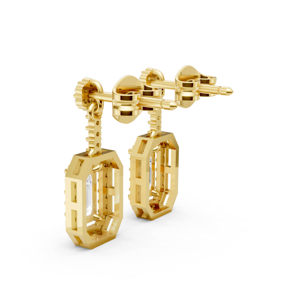 Emerald Cut Geometric Drops view 3
