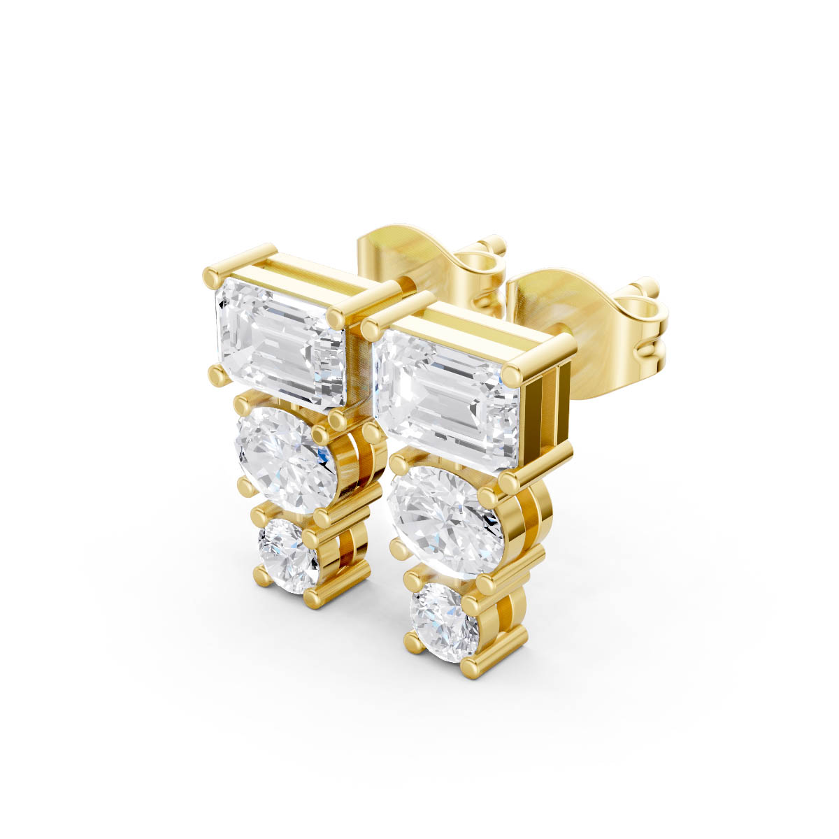 Elegant Multi-Shape Diamond Drop view 2
