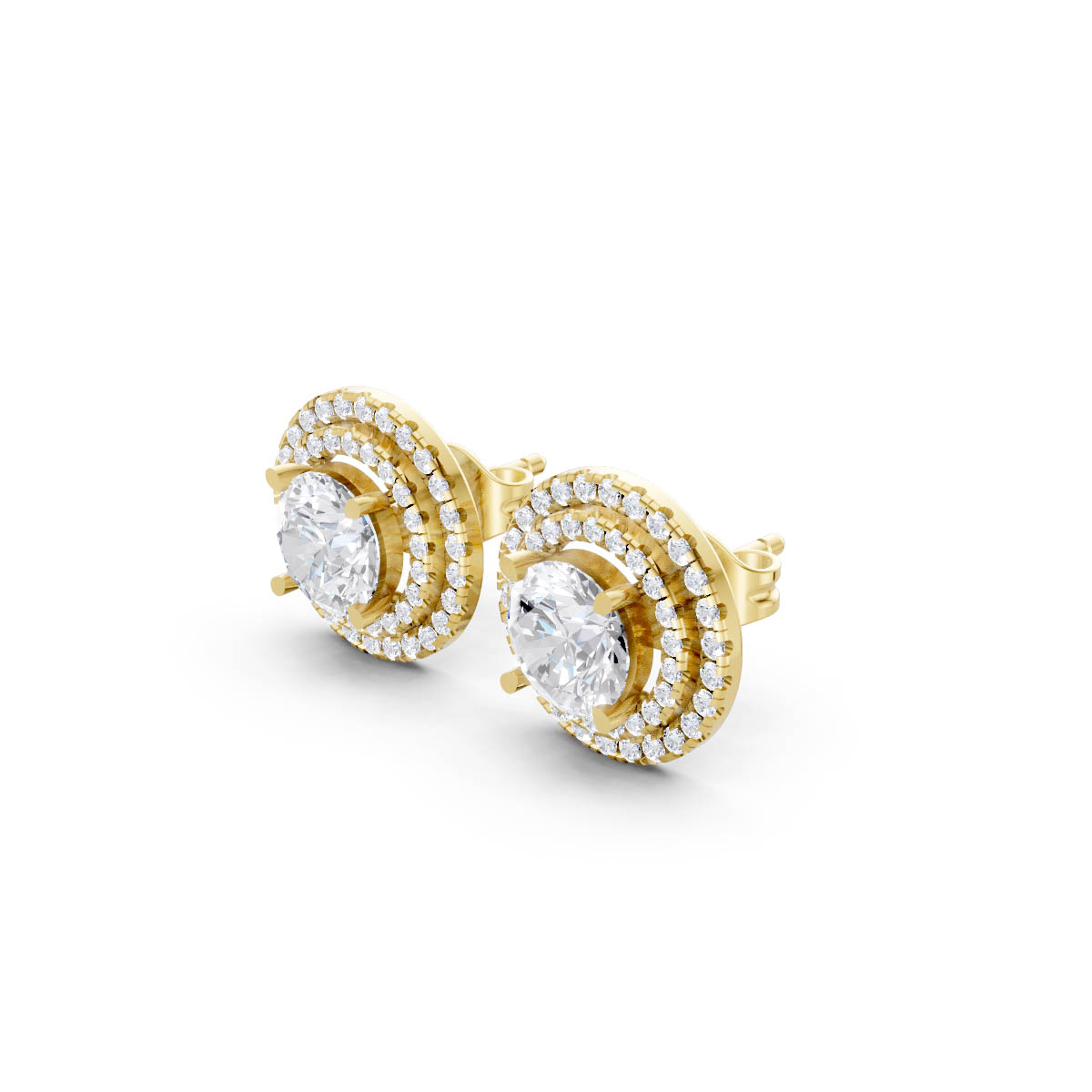 Radiant Double Halo Studs view 2