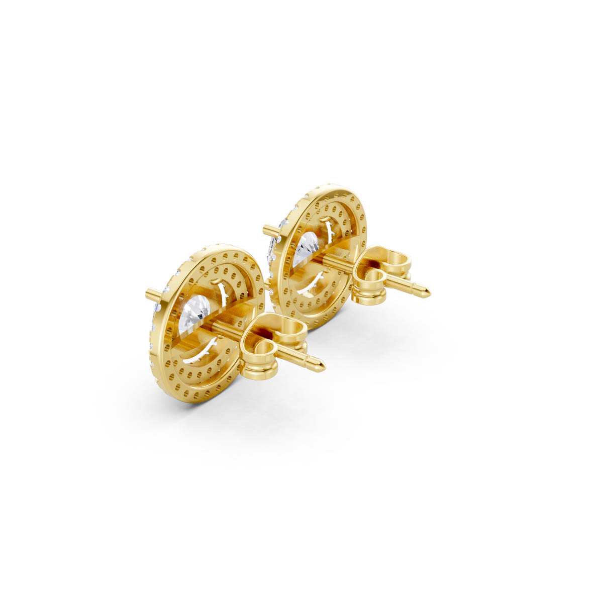 Radiant Double Halo Studs view 3