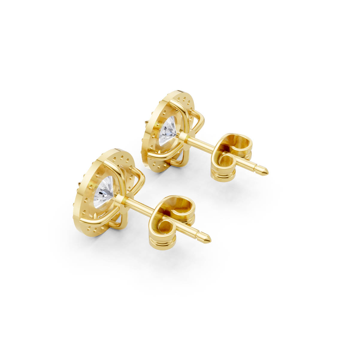 Classic Round Halo Studs view 3