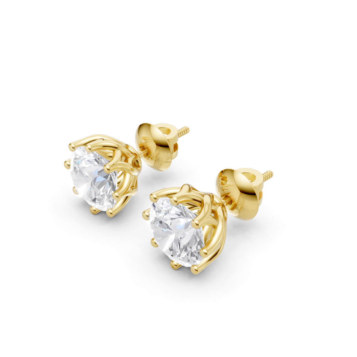 Timeless Round Diamond Studs view 2