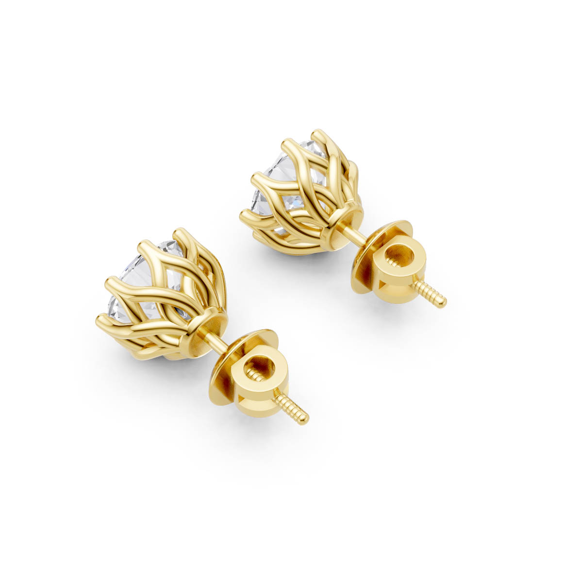 Timeless Round Diamond Studs view 3