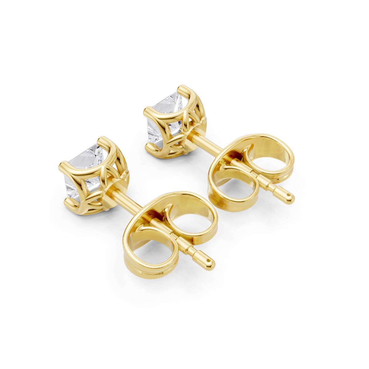 Classic Princess Solitaire Studs view 3