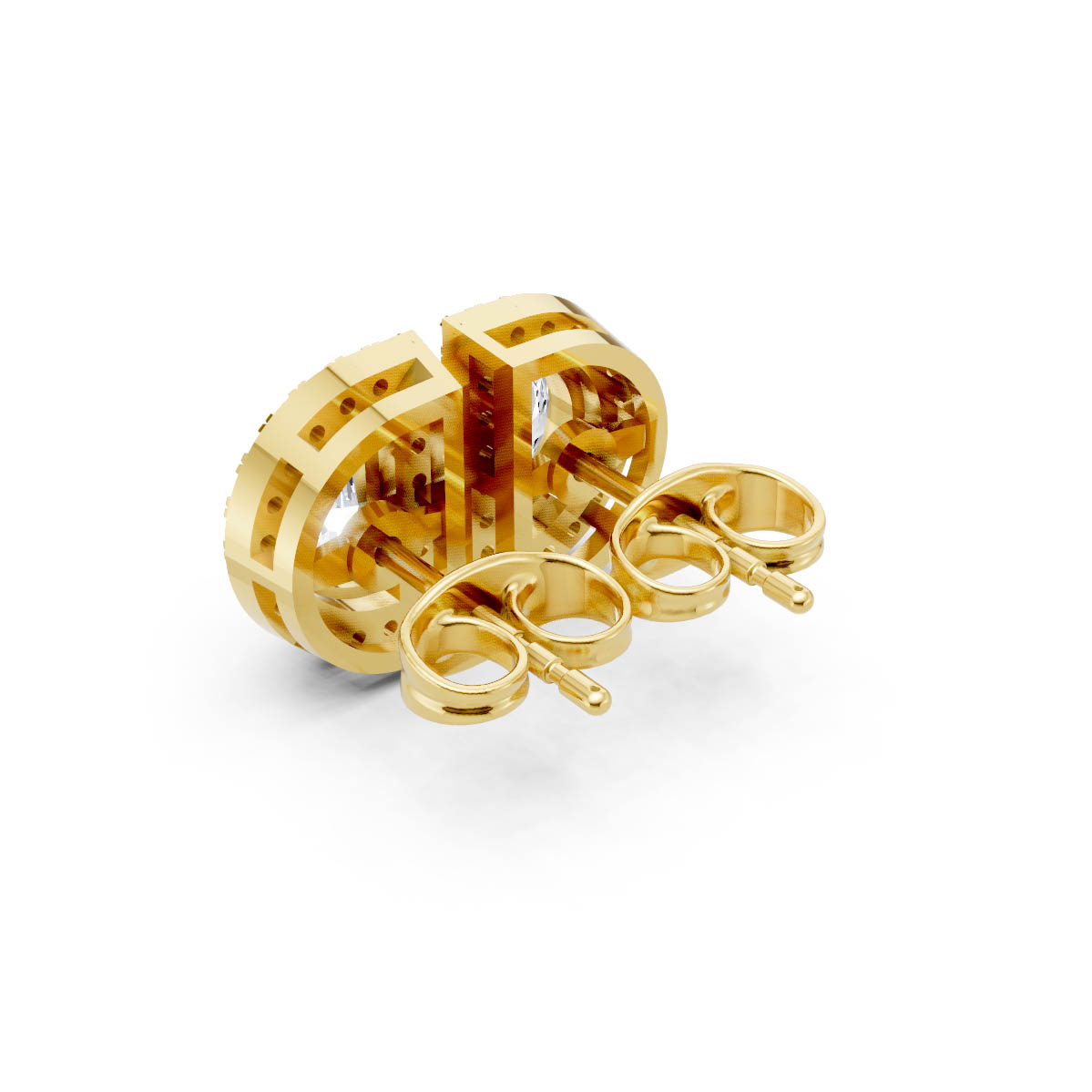 Modern Half Moon Studs view 3