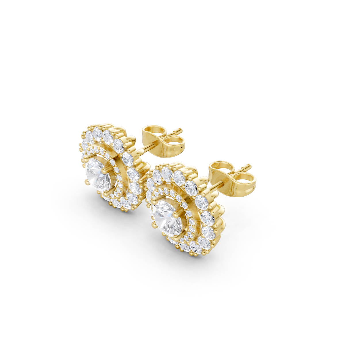 Luxury Triple Halo Studs view 2