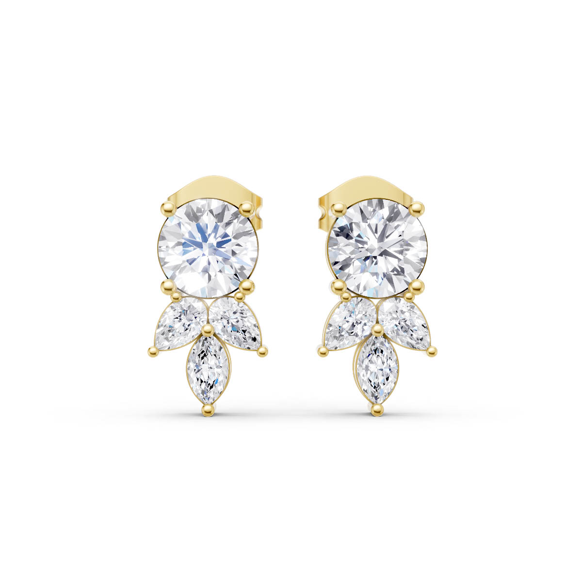 Floral Round Marquise Drops