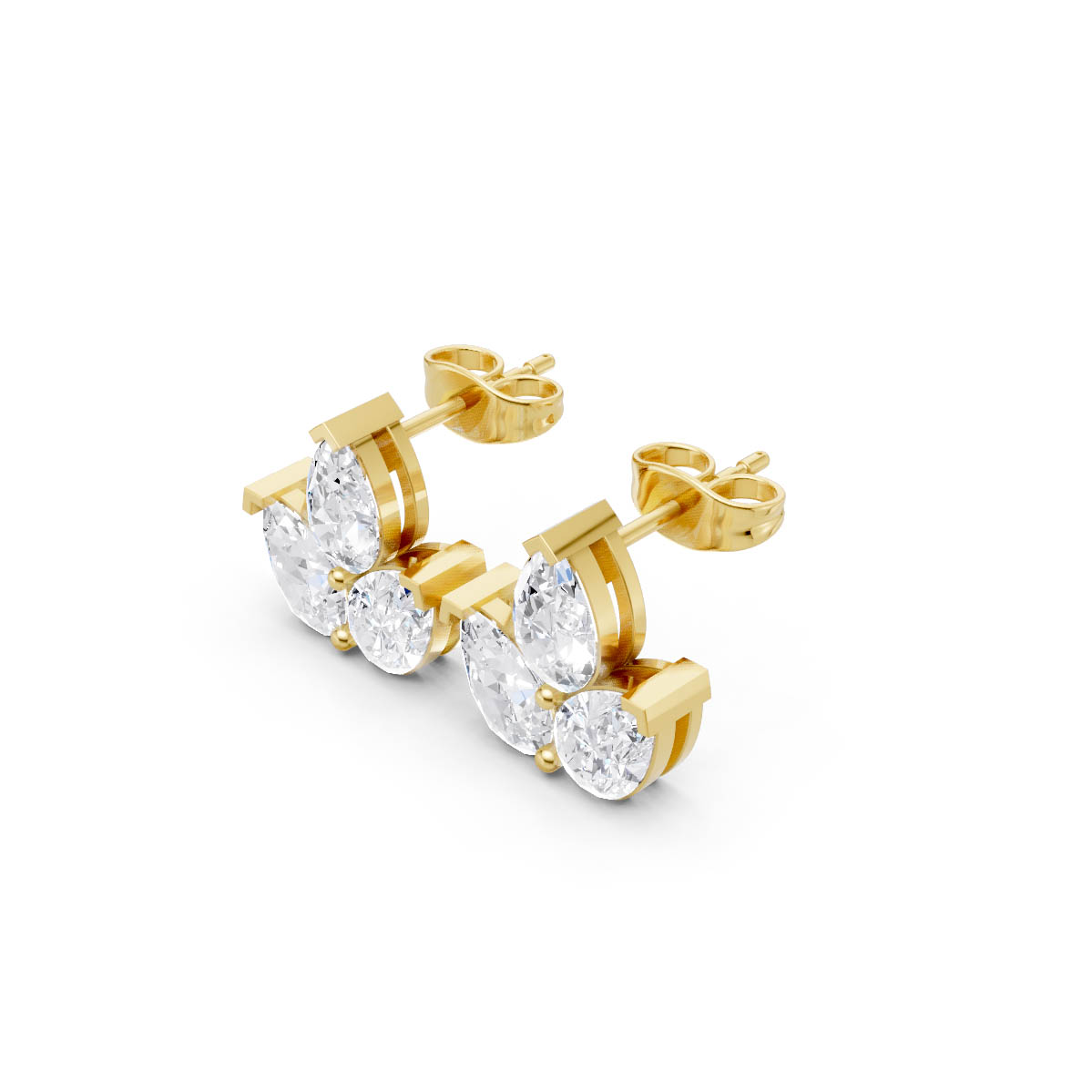 Elegant Pear Diamond Cluster view 2
