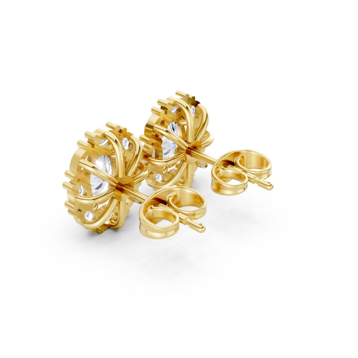 Classic Oval Halo Studs view 3