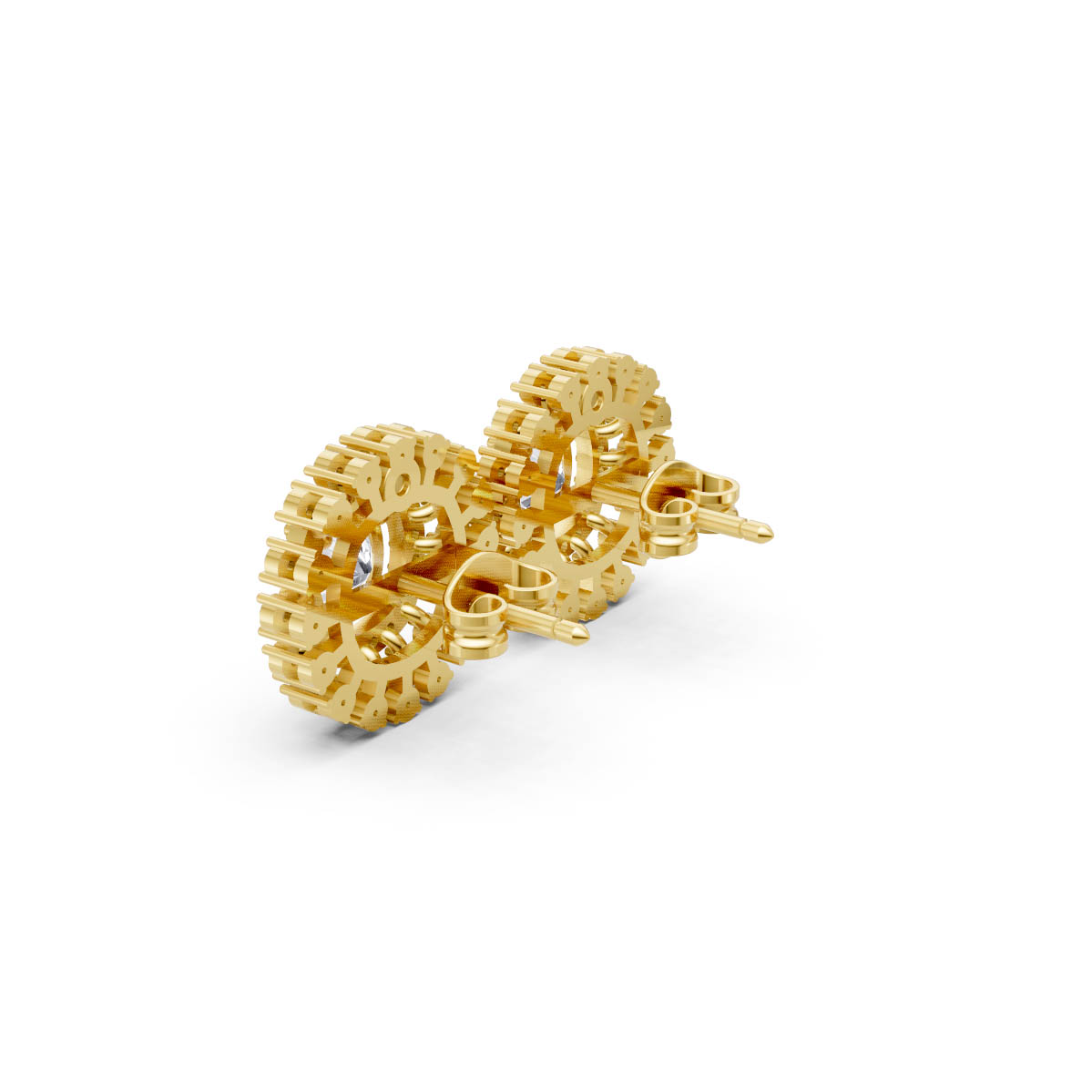 Ornate Cushion Starburst Studs view 3