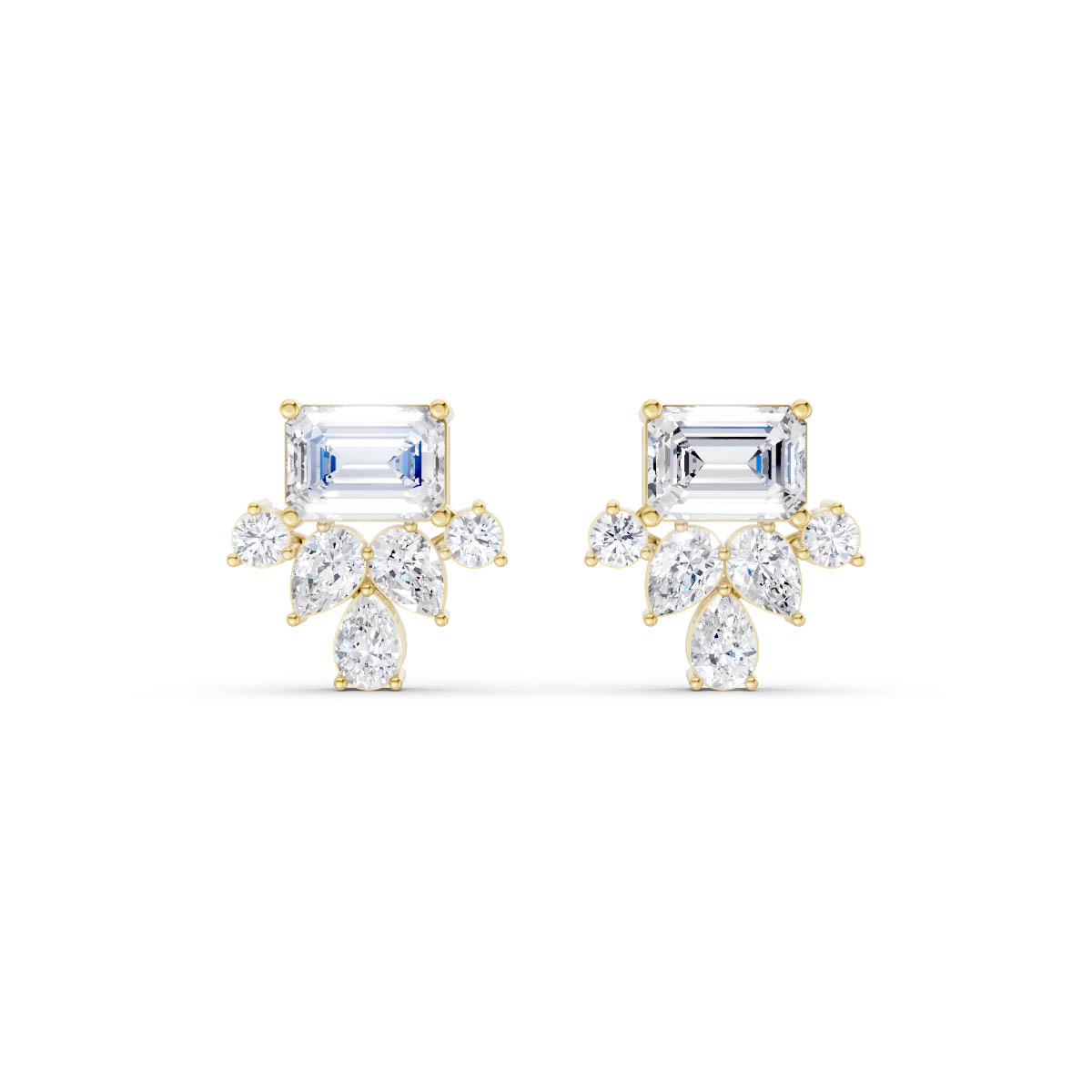 Emerald Cut Floral Drops