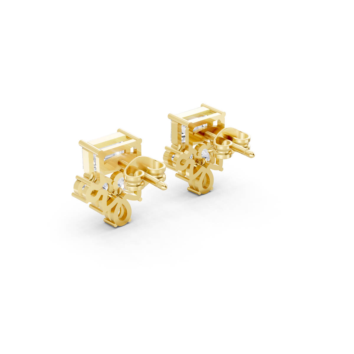 Emerald Cut Floral Drops view 3