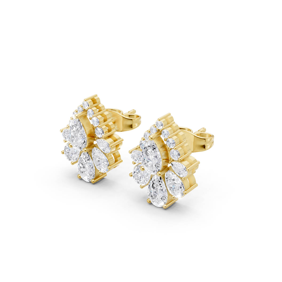 Intricate Pear Cluster Studs view 2