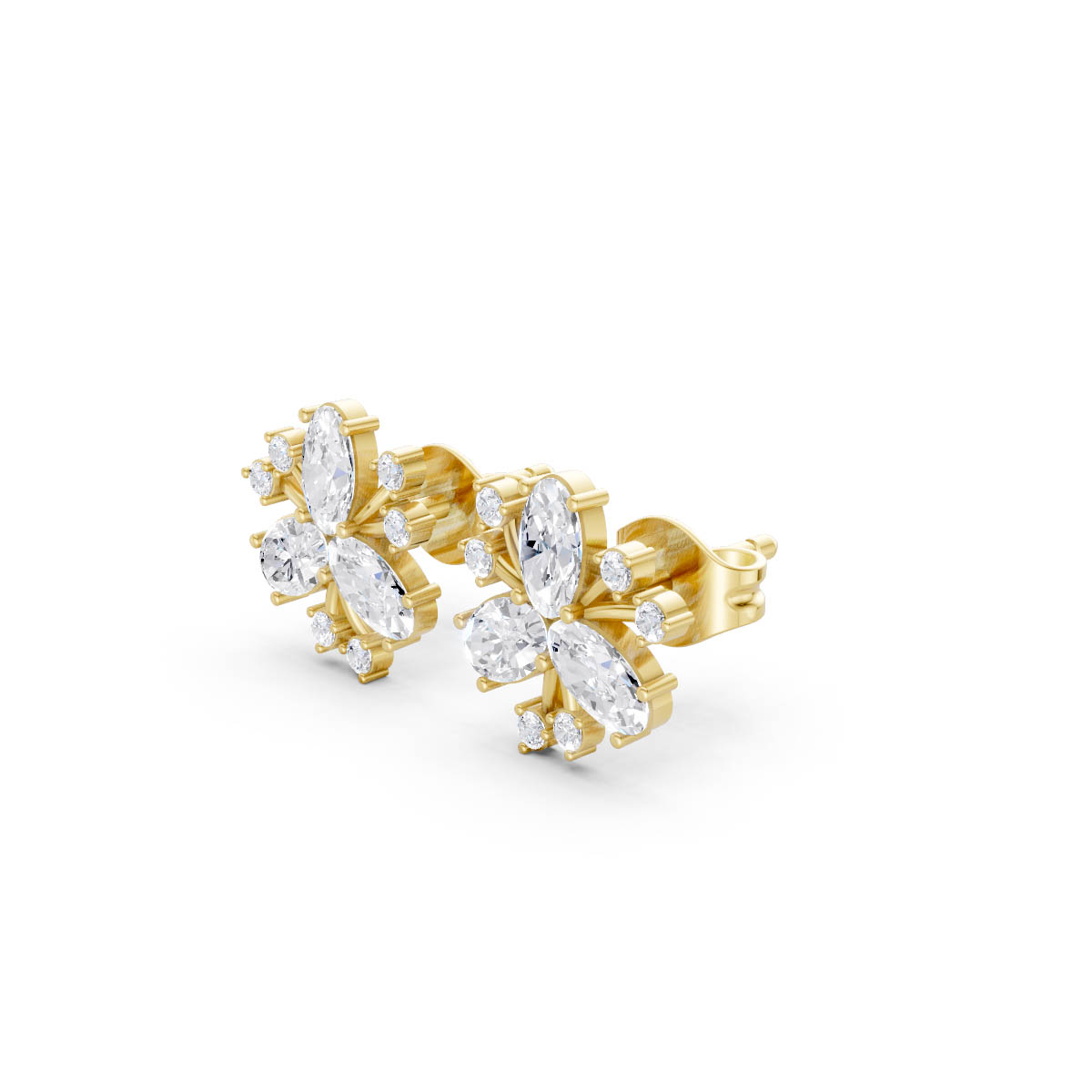 Floral Oval Starburst Studs view 2