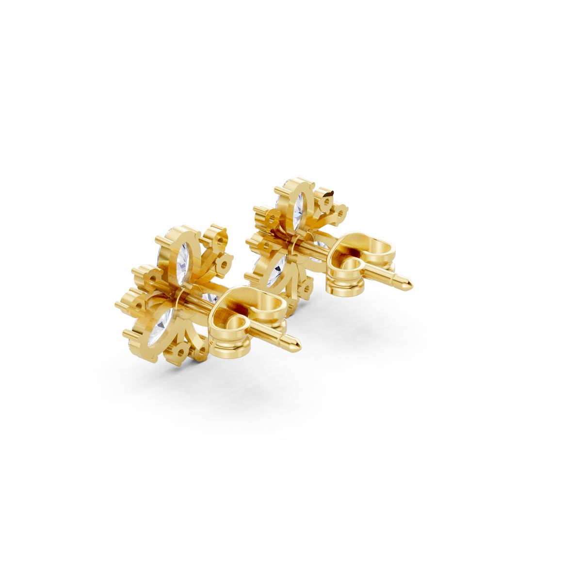 Floral Oval Starburst Studs view 3