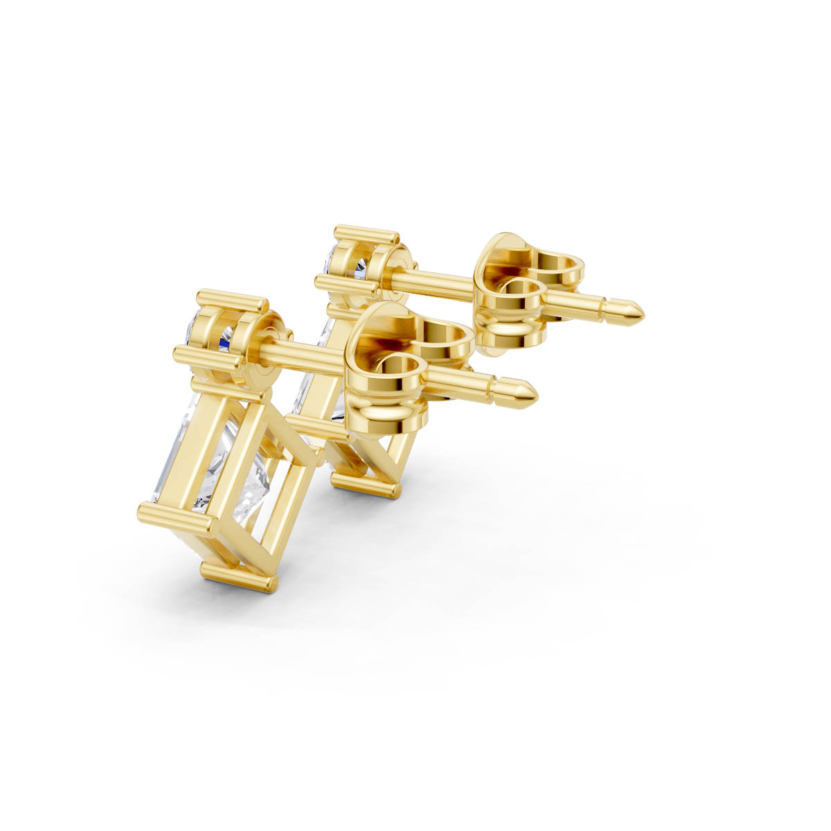 Princess Cut Drop Earrings view 3