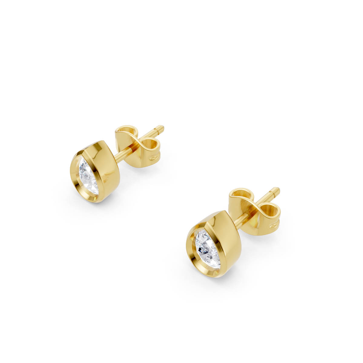 Classic Pear Bezel Studs view 2