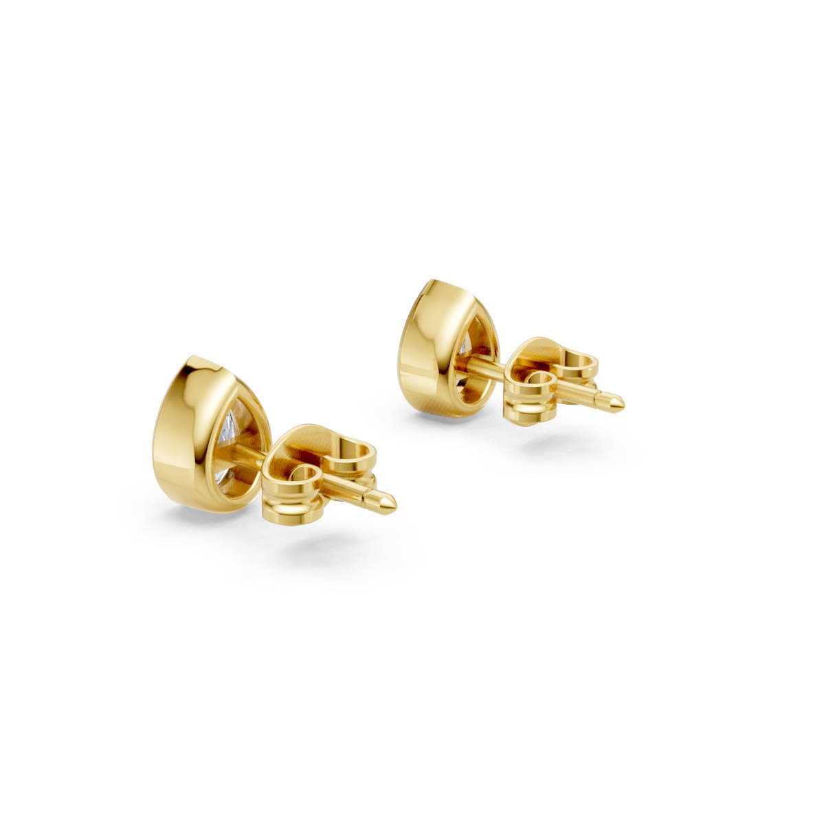 Classic Pear Bezel Studs view 3