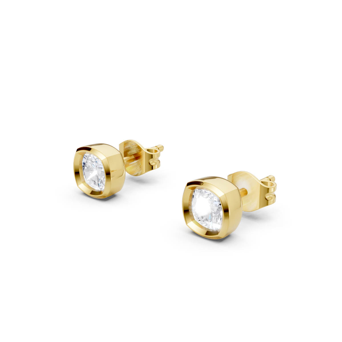 Classic Cushion Bezel Studs view 2