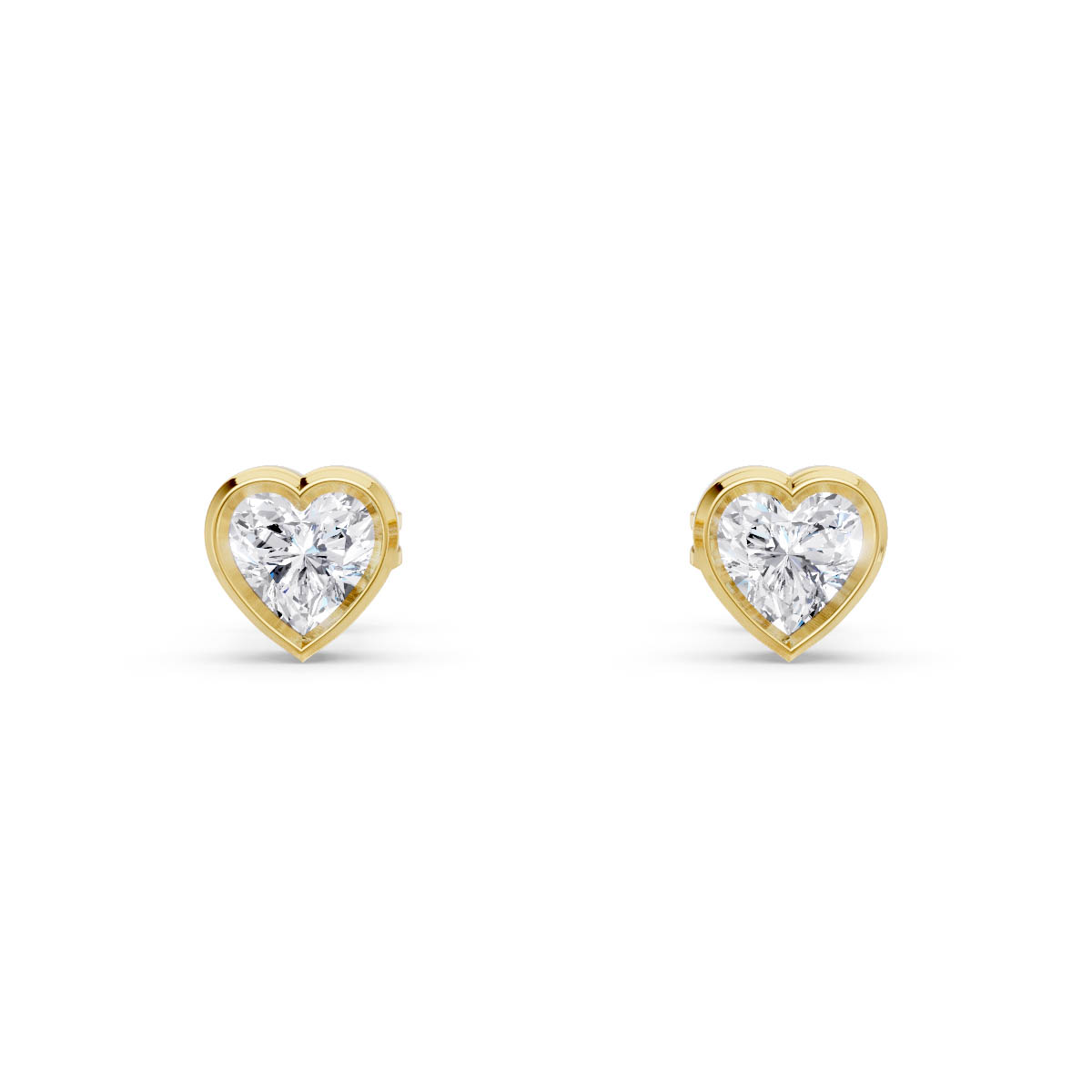 Classic Heart Bezel Studs