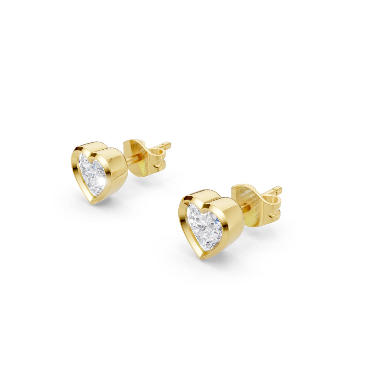 Classic Heart Bezel Studs view 2