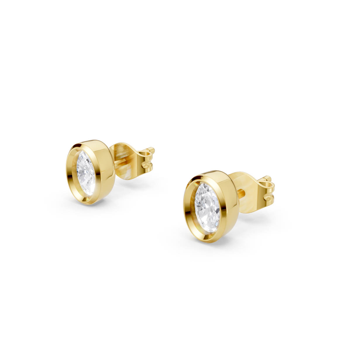 Classic Oval Gold Earrings view 2