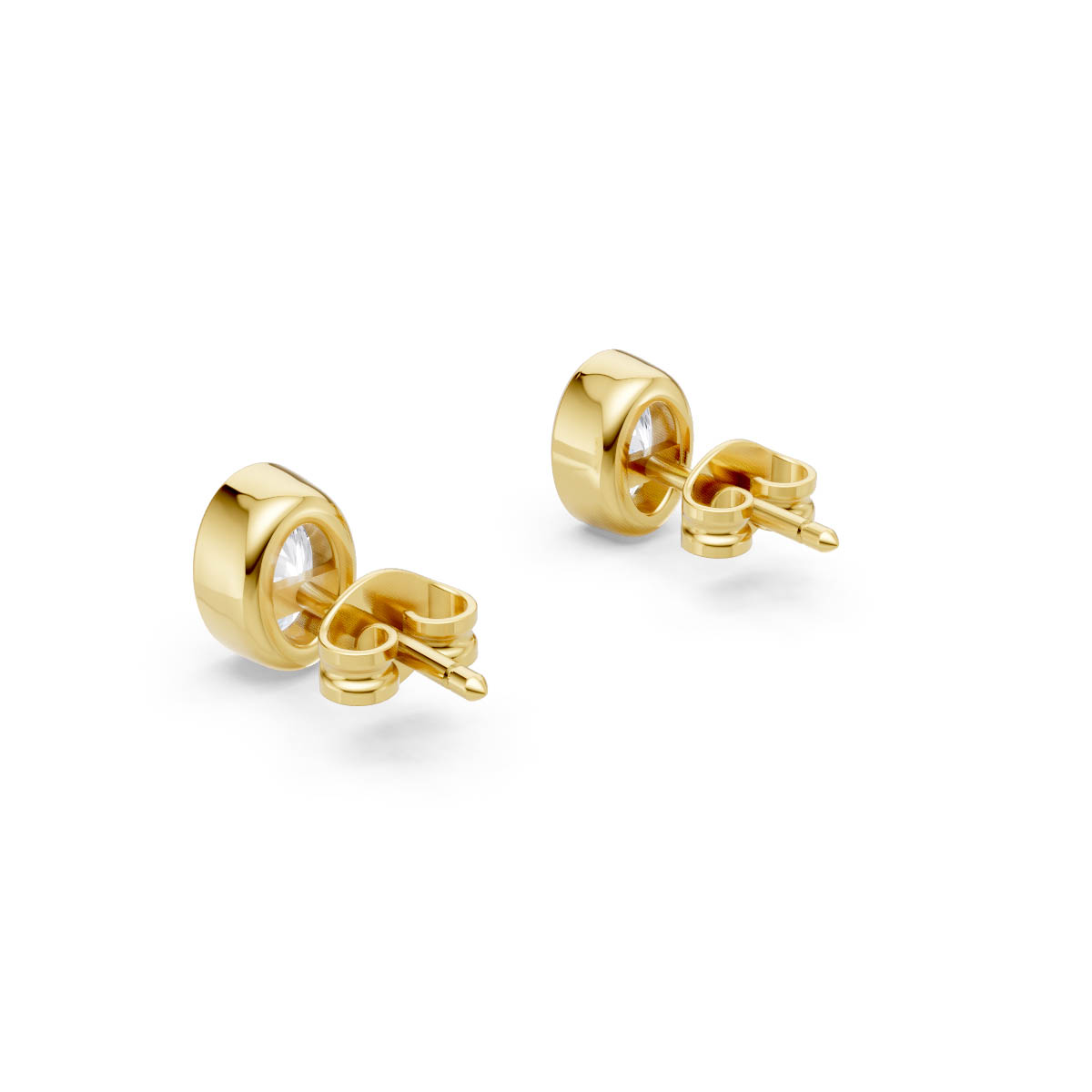 Classic Oval Gold Earrings view 3