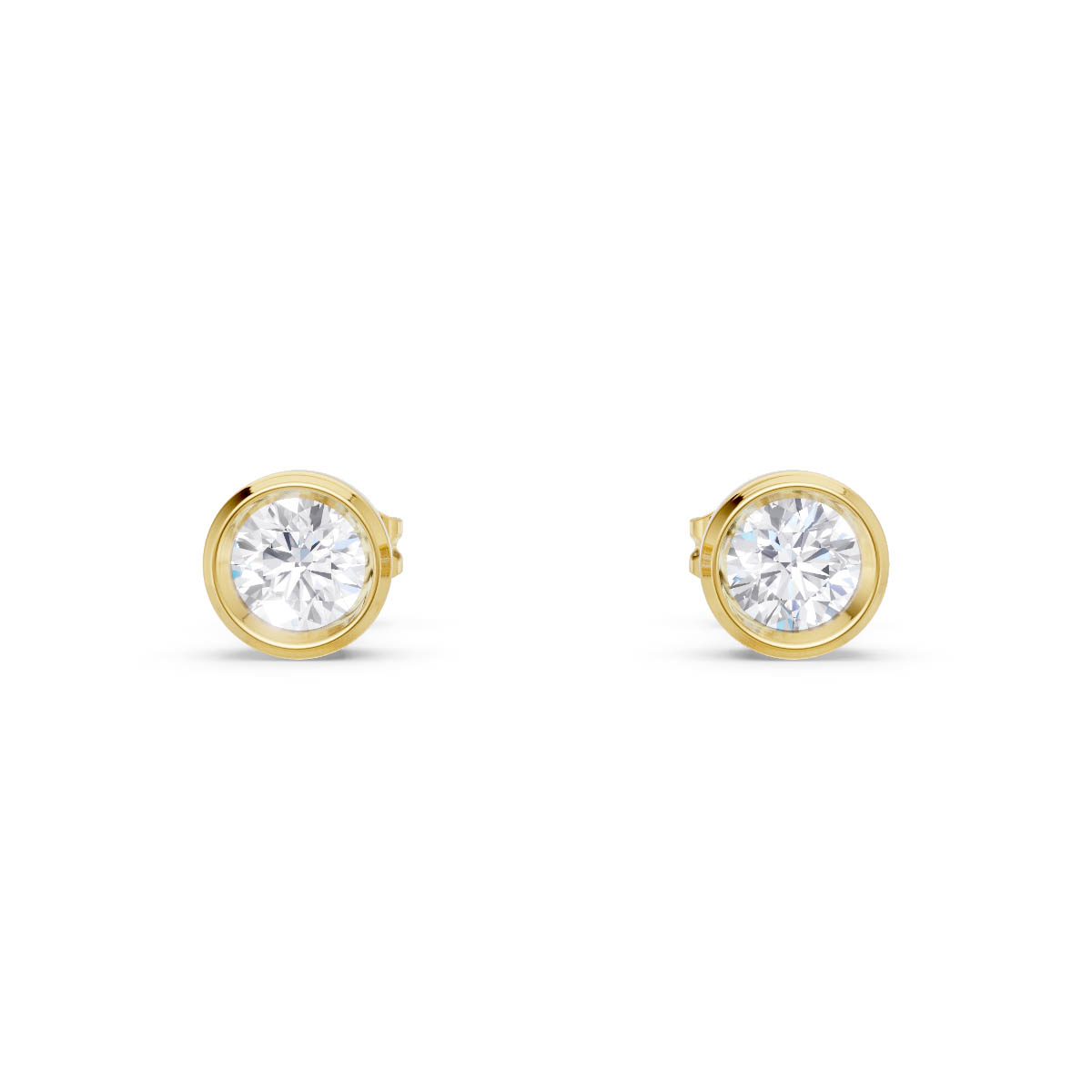 Round Brilliant Gold Studs