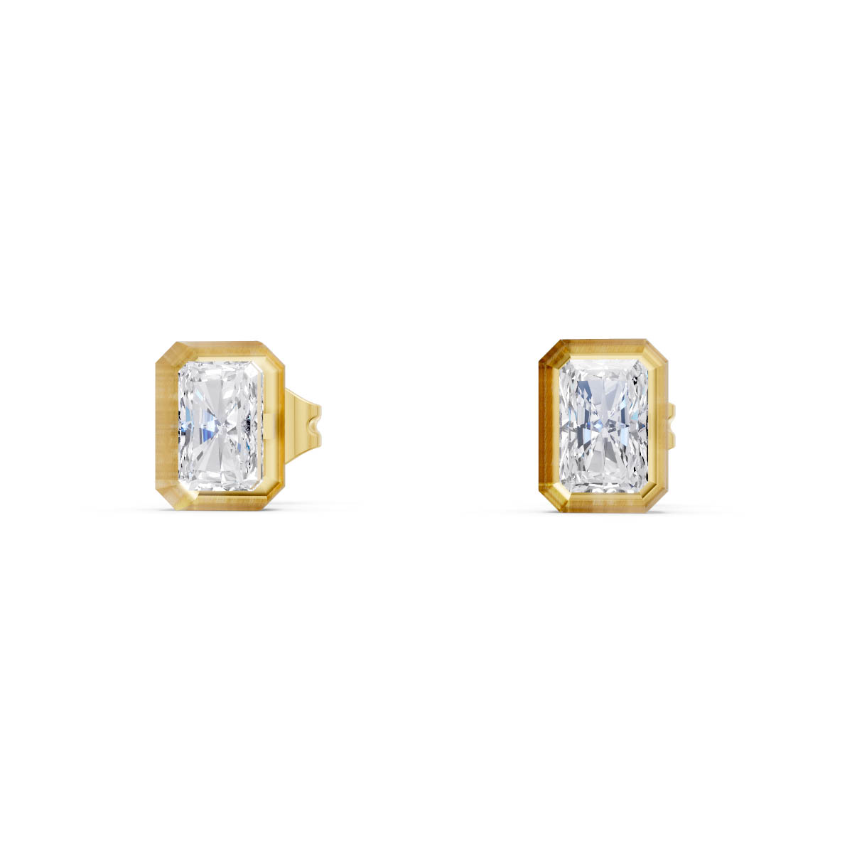 Radiant Emerald Gold Studs