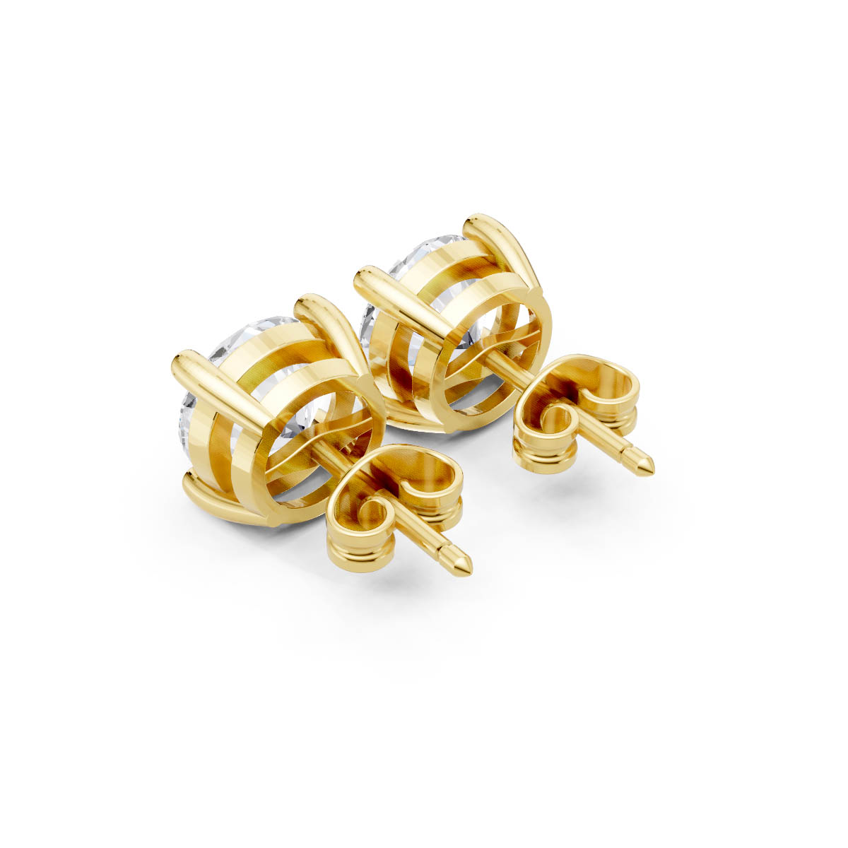 Classic Solitaire Gold Studs view 3