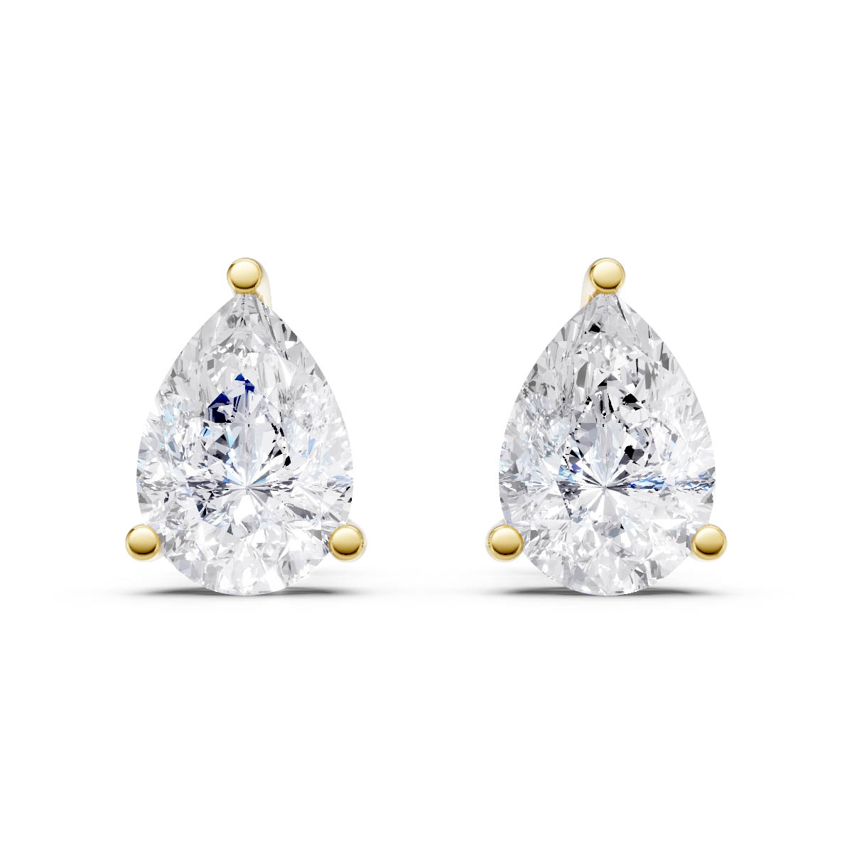 Classic Pear Solitaire Studs