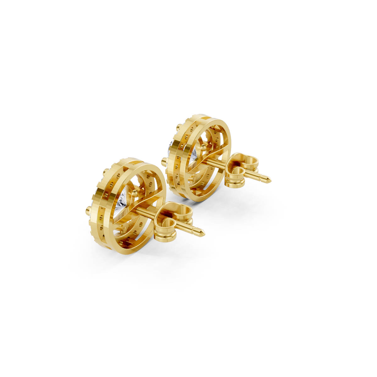 Round Open Halo Studs view 3