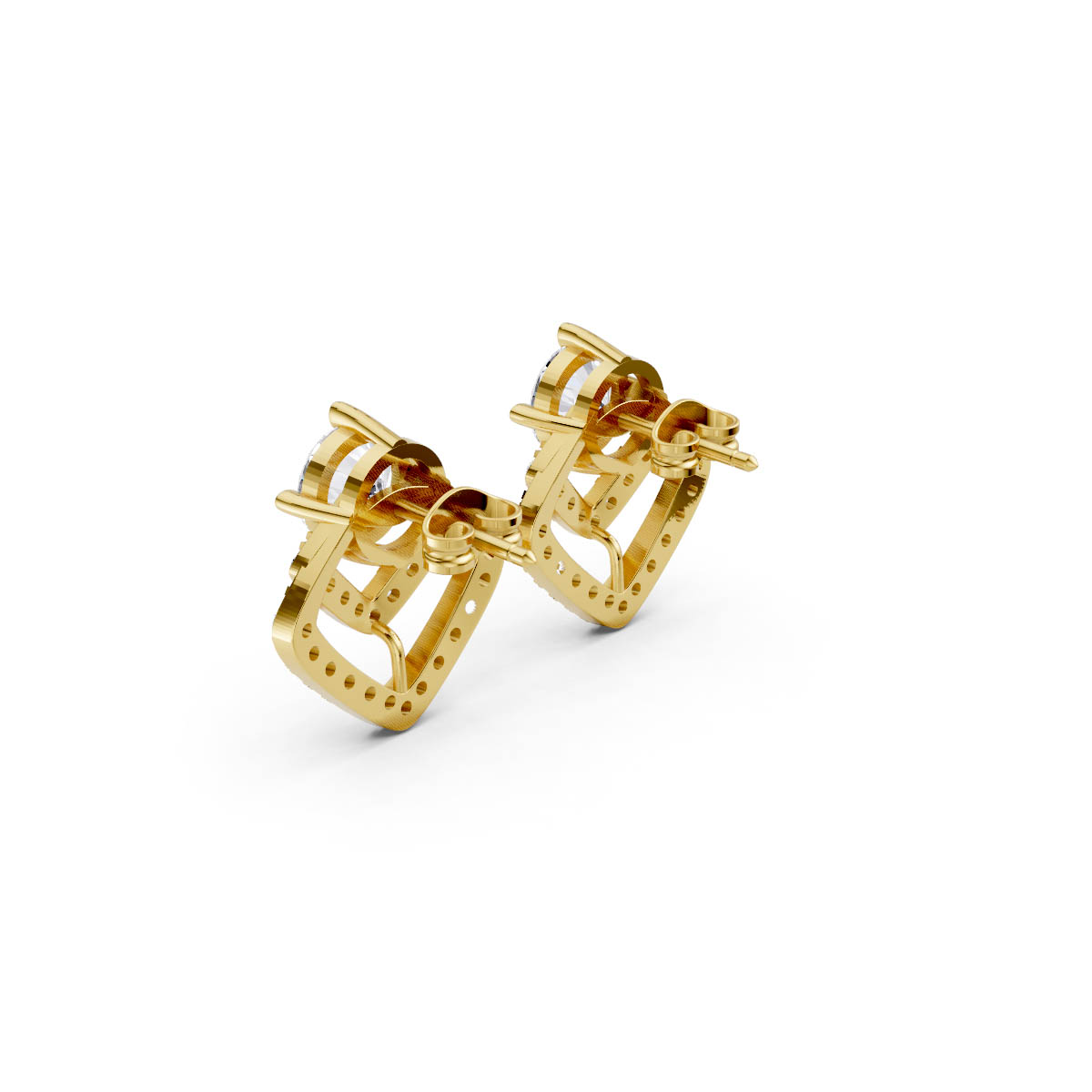 Geometric Chevron Halo Studs view 3