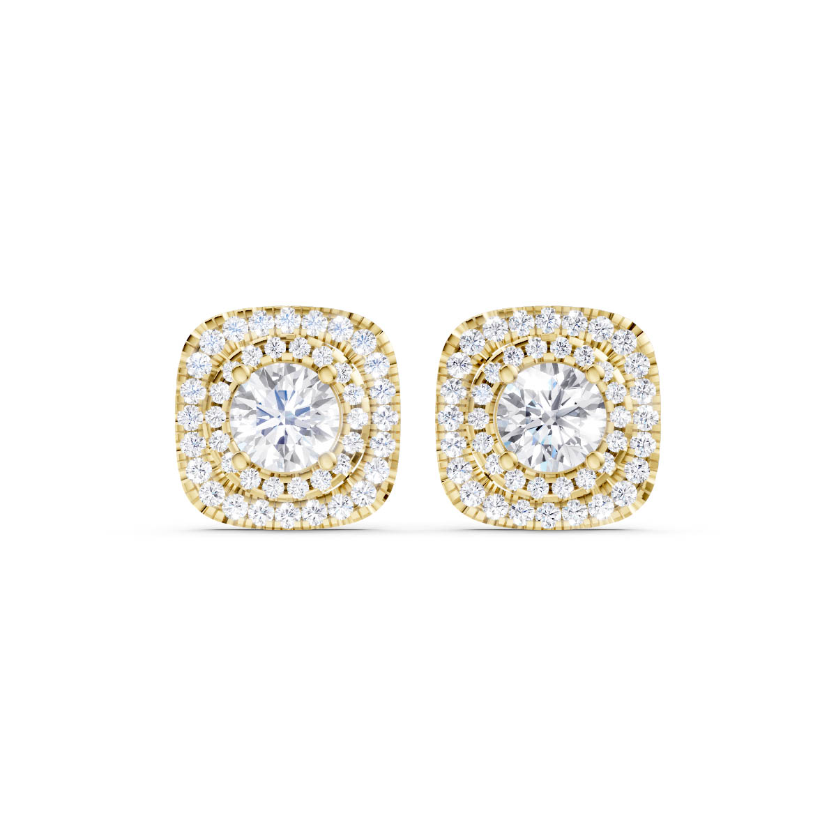 Double Cushion Halo Studs
