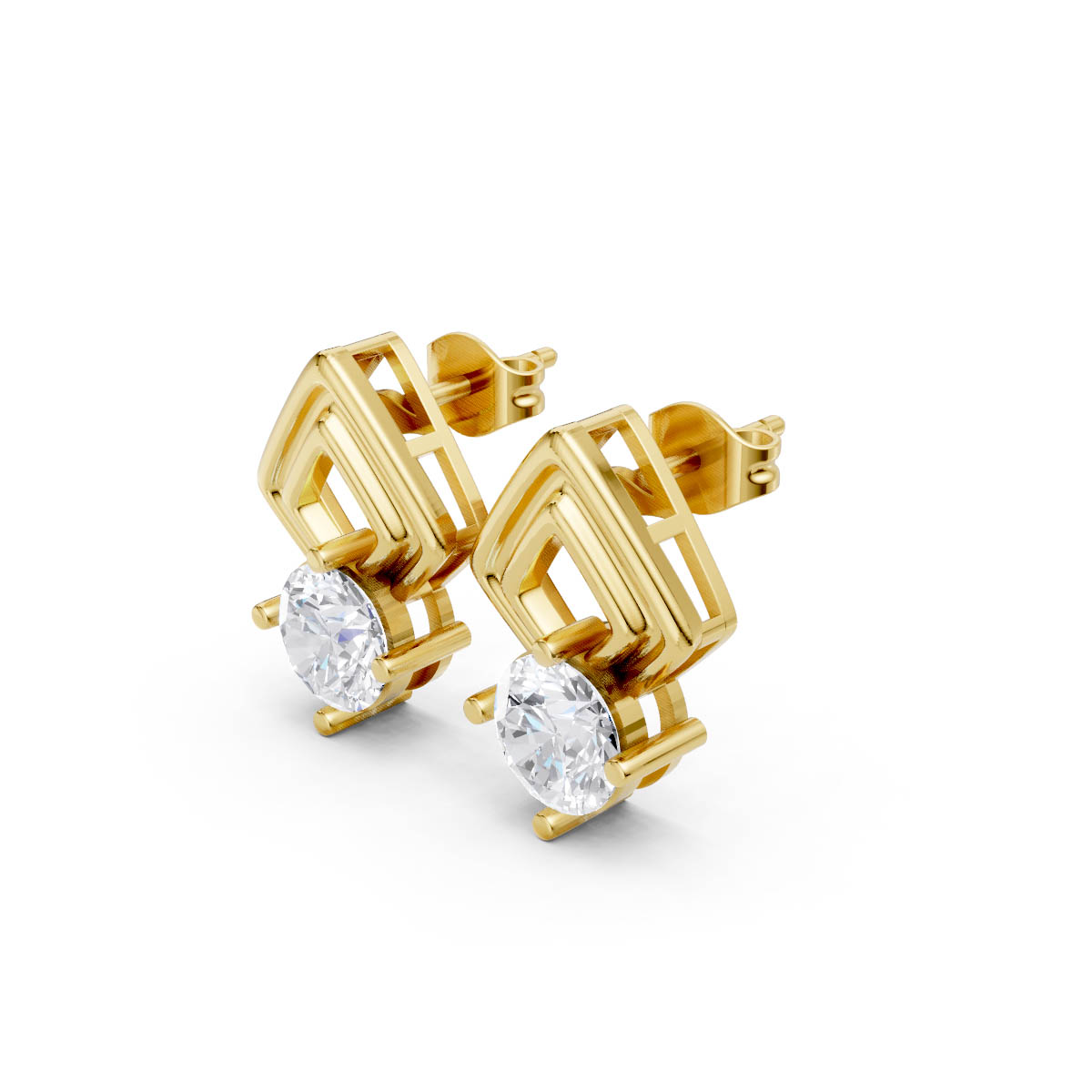 Twisted Diamond Hoop Earrings view 2