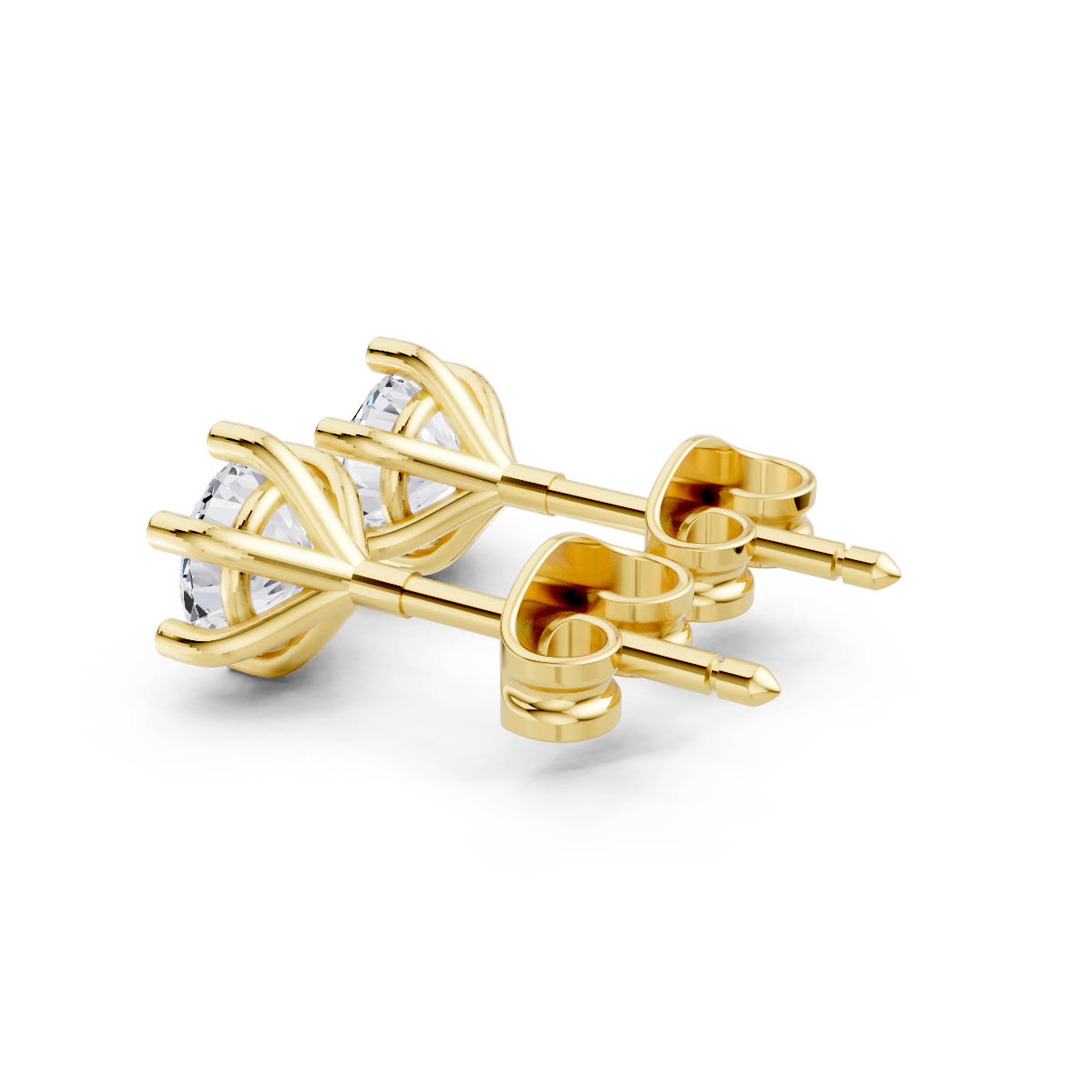 Classic Round Solitaire Studs view 3