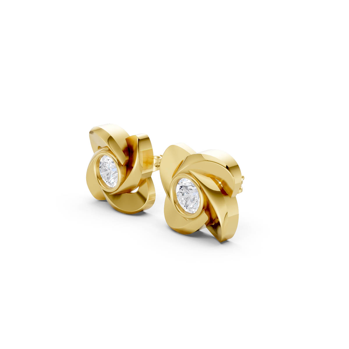 Blossom Pinwheel Diamond Studs view 2